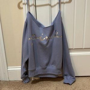 VS Pink Cropped Off The Shoulder Sweatshirt